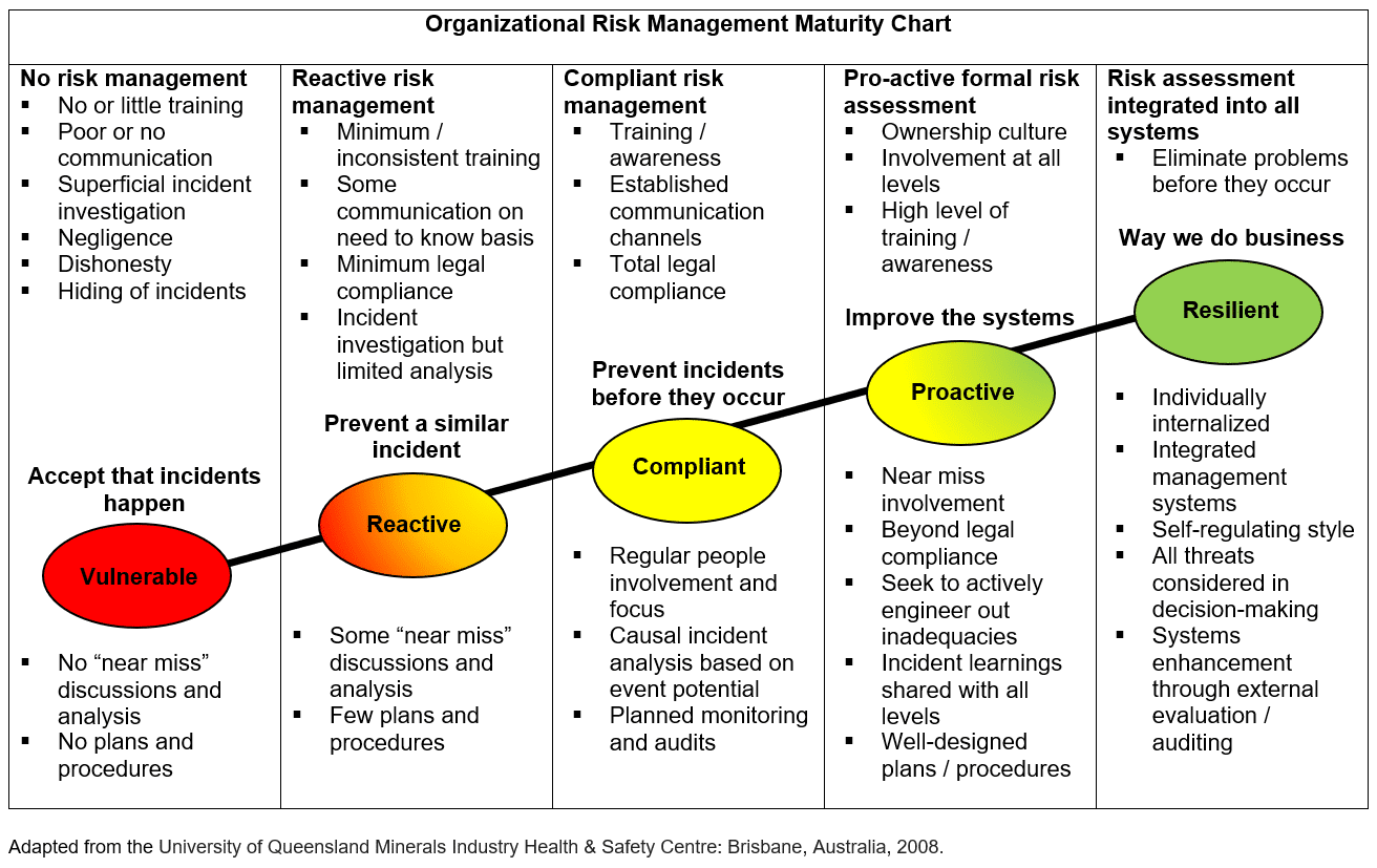 Organizational Risk Management Maturity Chart